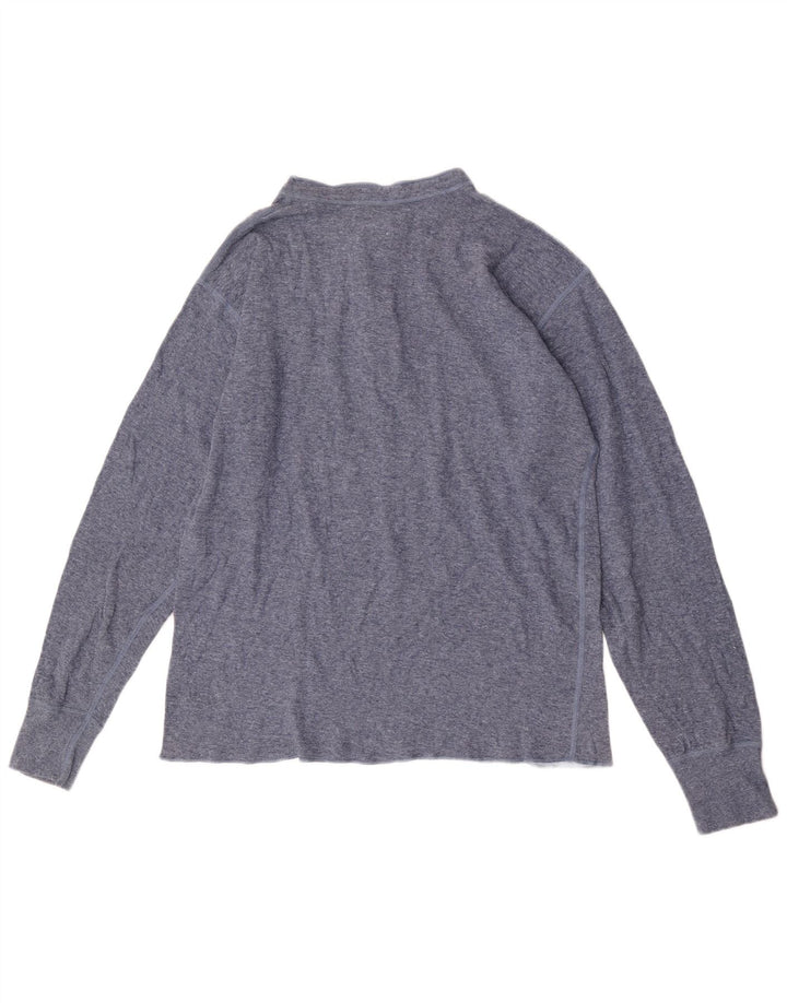 L.L.Bean Top masculino de manga comprida grande algodão azul