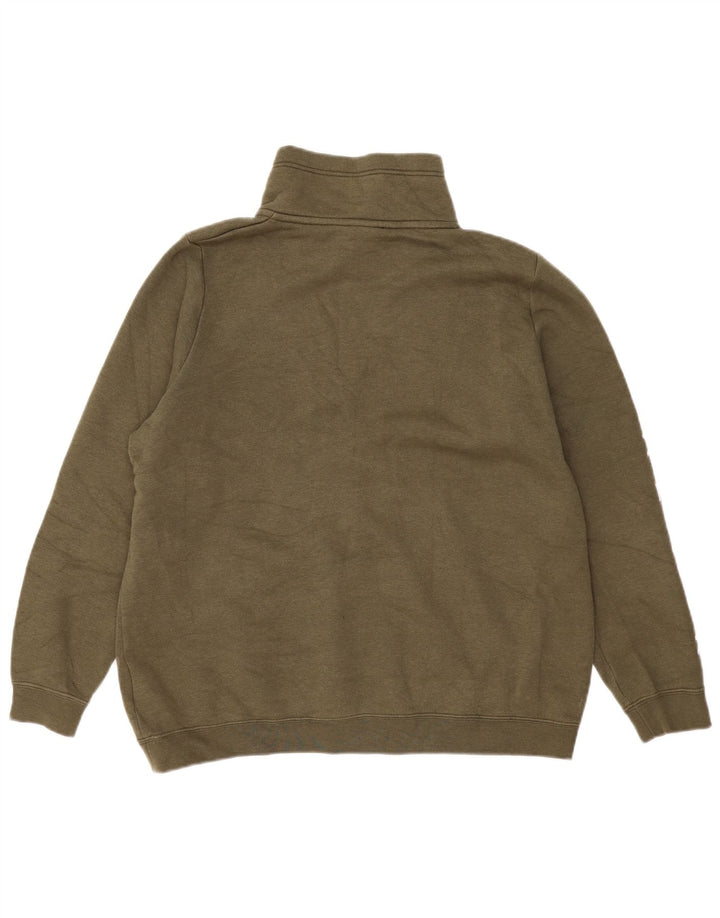 Suéter Nike feminino oversized gráfico com zíper e gola UK 16 grande cáqui