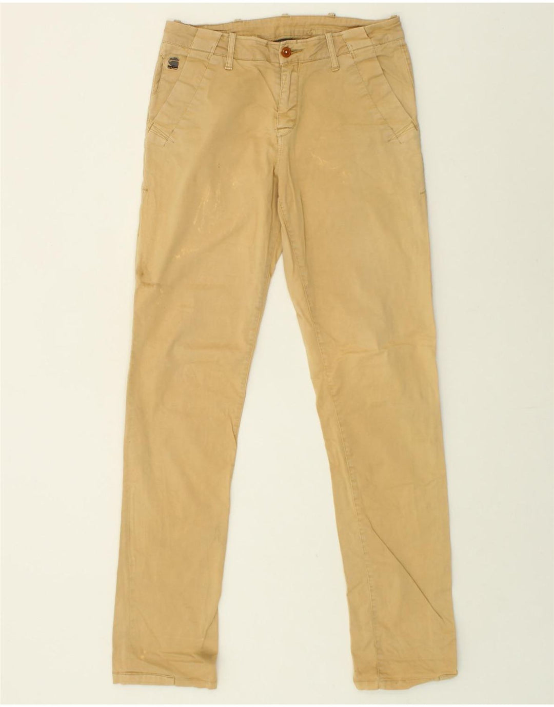 G-STAR Mens Slim Chino Trousers W25 L34 Beige Cotton Vintage G-Star and Second-Hand G-Star from Messina Hembry 