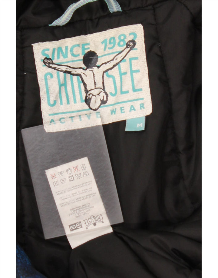 Jaqueta corta-vento masculina CHIEMSEE com capuz UK 38 médio azul tie-dye