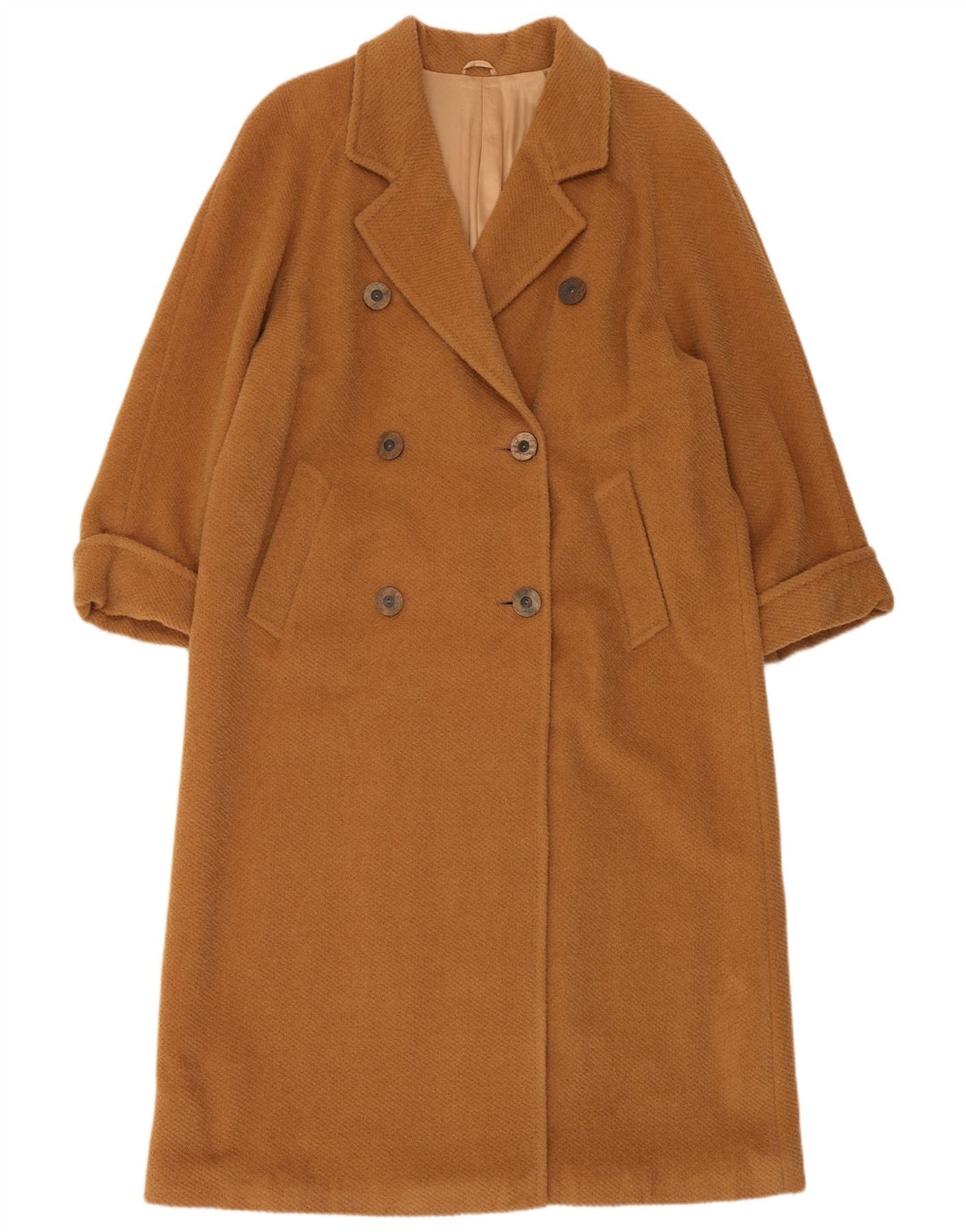 ANTONIO BALDAN Womens Oversized Double Breasted Coat IT 44 Medium Beige