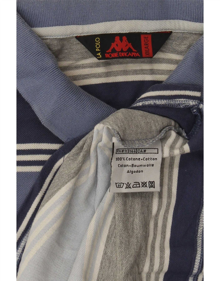 Camisa polo masculina Kappa 2XL algodão listrado azul