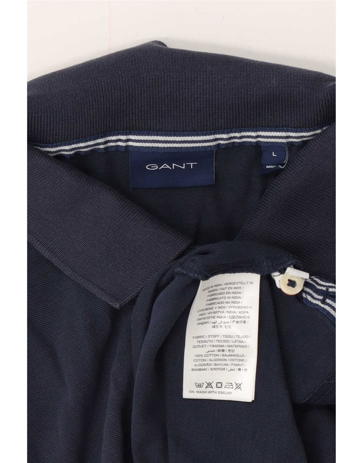 Camisa polo masculina Gant grande algodão azul marinho