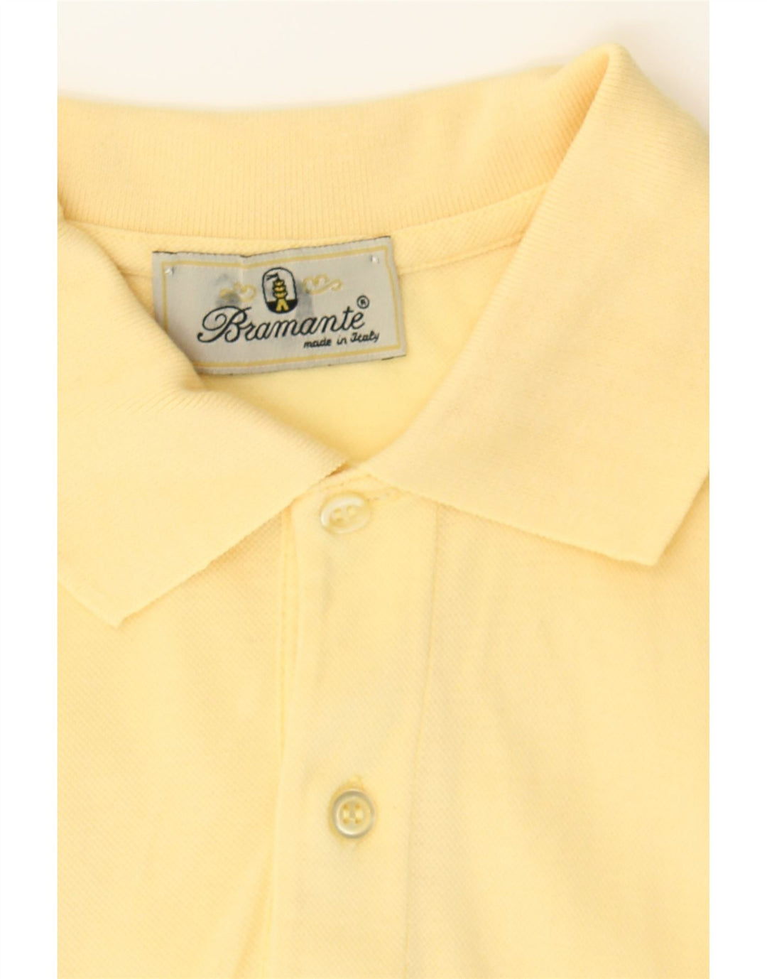 BRAMANTE Mens Polo Shirt Medium Yellow Vintage Bramante and Second-Hand Bramante from Messina Hembry 