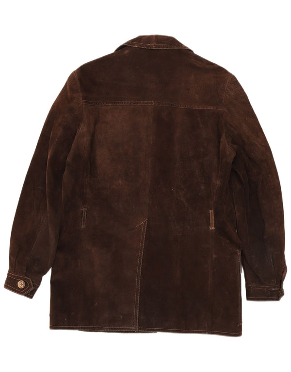 Jaqueta masculina vintage de camurça UK 38 marrom médio