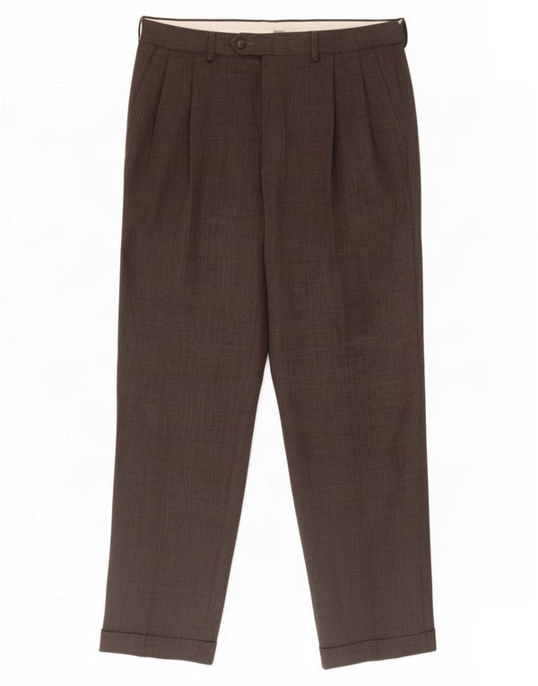 Marks & Spencer Mens Pegged Suit Trousers W34 L31 Grey Polyester