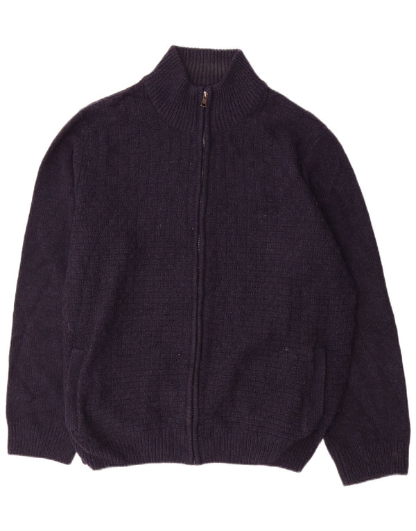 Suéter cardigã masculino com zíper completo Marks & Spencer XL azul marinho acrílico