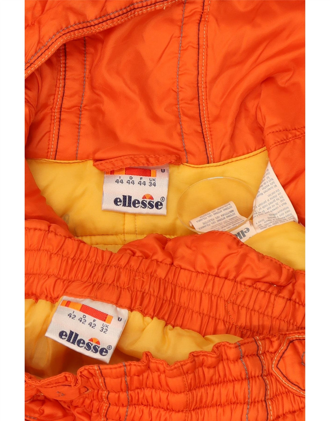 Ellesse Pulôver masculino com capuz completo agasalho UK 34 XS laranja inverno