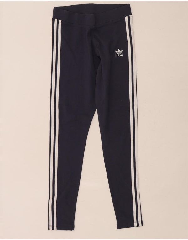 Leggings Adidas Femininas UK 12 Médio Azul Marinho