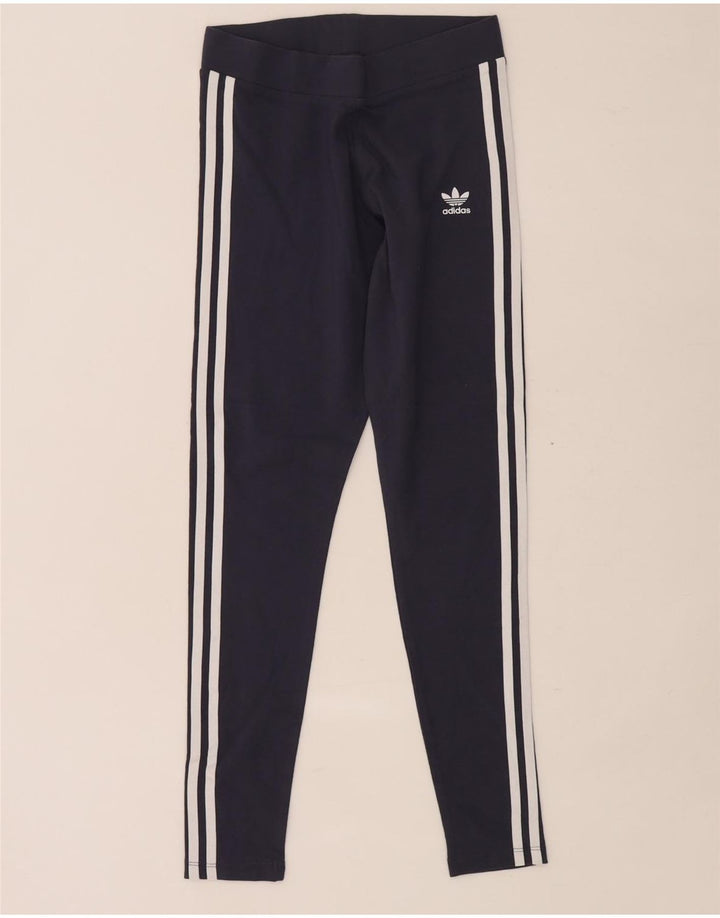 Leggings Adidas Femininas UK 12 Médio Azul Marinho