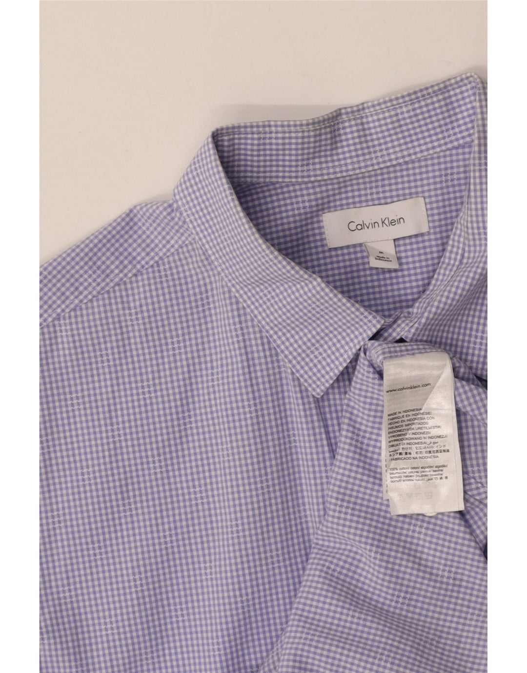 CALVIN KLEIN Camisa masculina de manga curta de algodão roxo médio