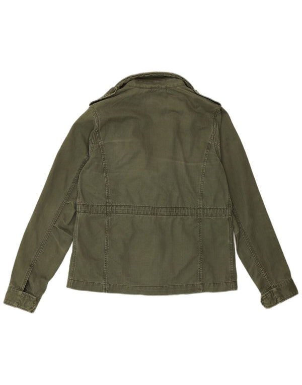 Jaqueta militar feminina Superdry UK 14 grande algodão verde