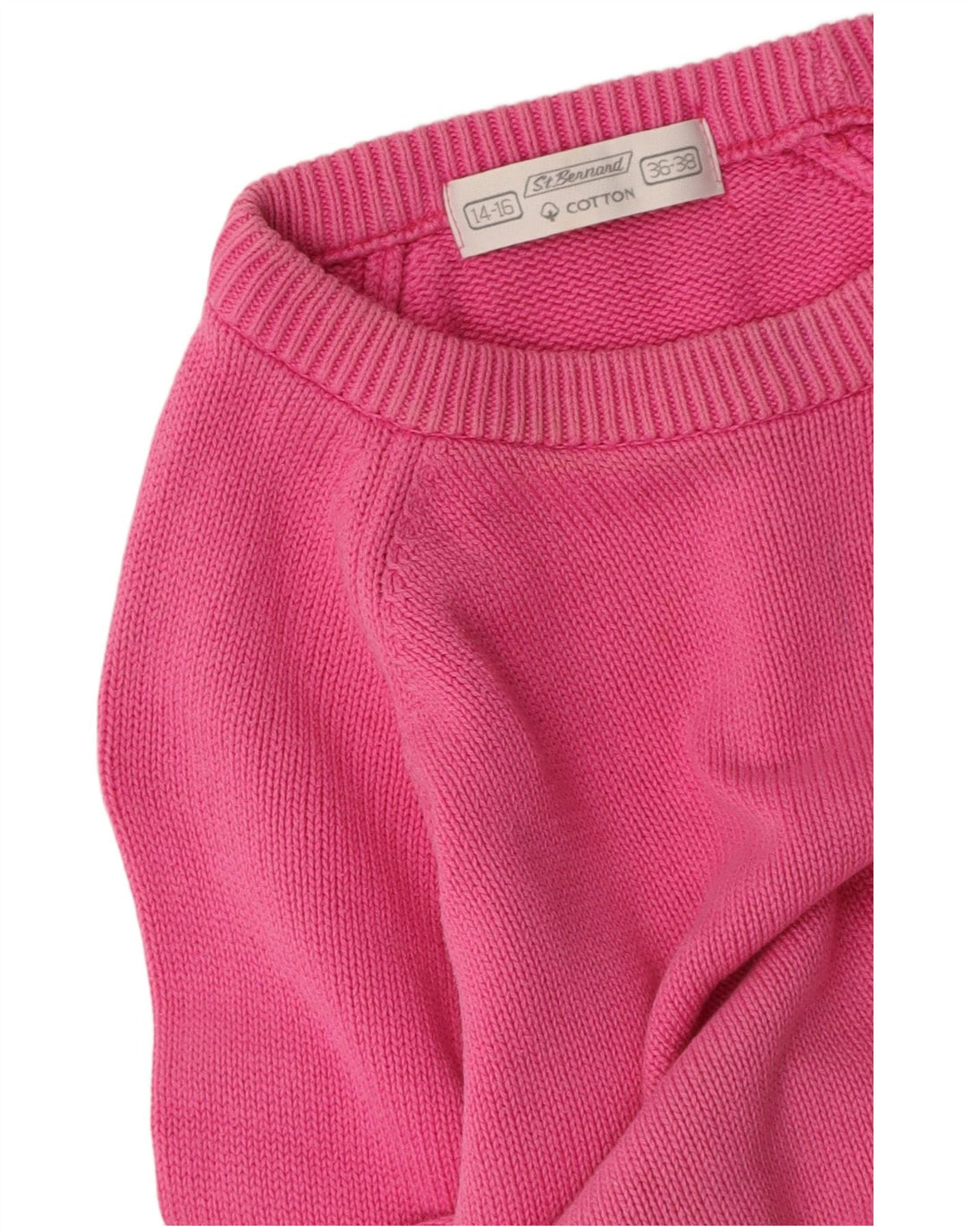 ST. Suéter feminino BERNARD com gola redonda, 14-15 anos, algodão rosa