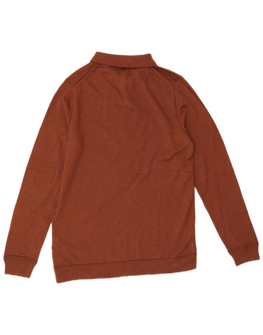 Suéter masculino Calvin Klein com gola polo grande de lã marrom