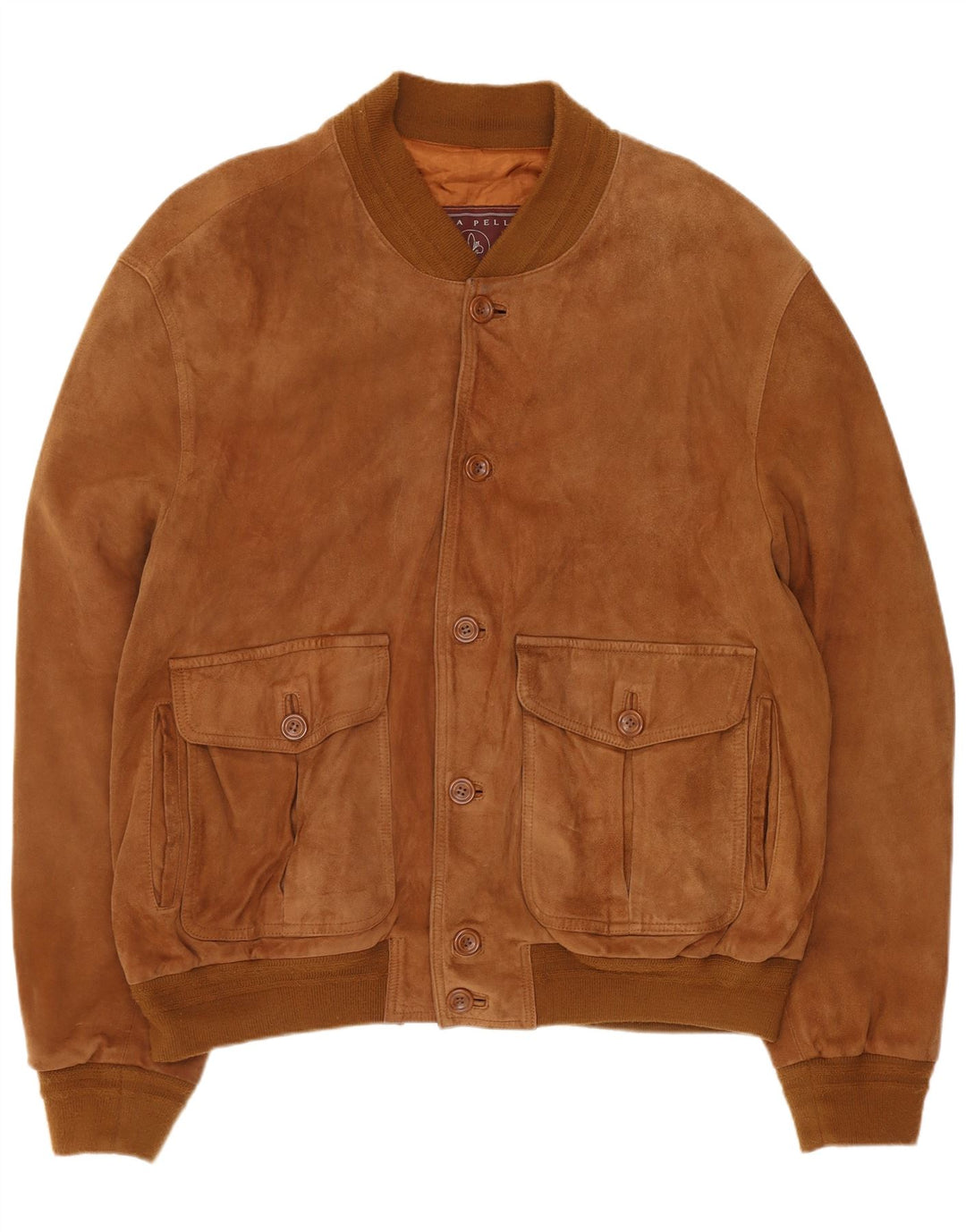 Jaqueta bomber masculina vintage de camurça IT 54 2XL couro marrom