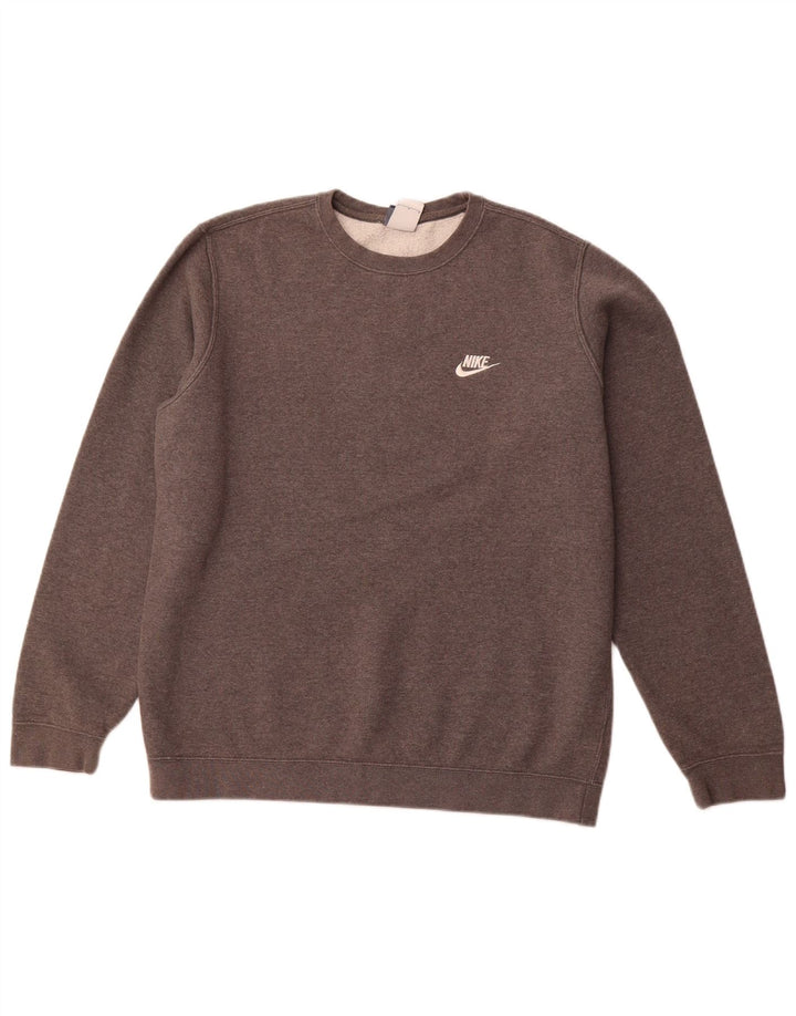NIKE Mens Moletom Jumper Grande Algodão Cinza