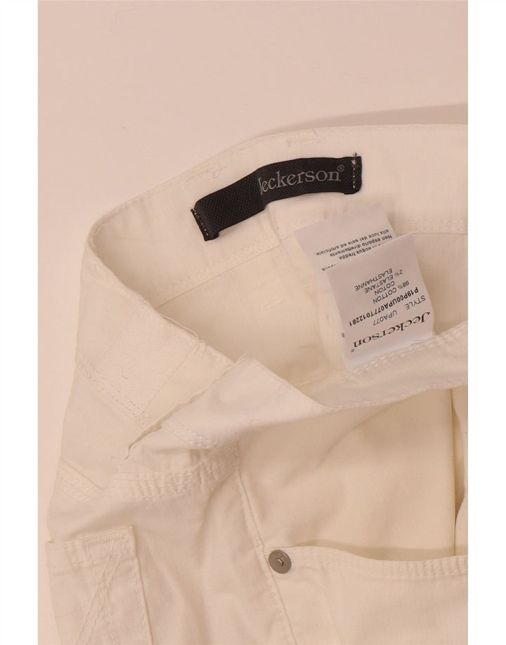 Calça feminina casual justa JECKERSON W34 L32 algodão branco