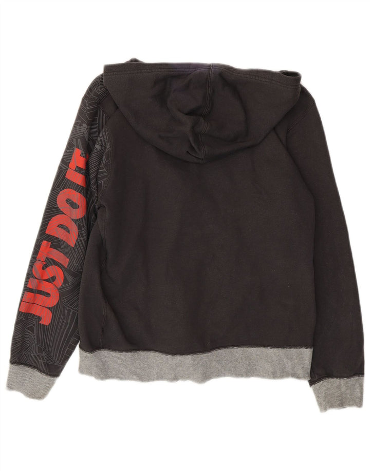 Suéter NIKE Boys Graphic Zip com capuz 13-14 anos XL cinza algodão