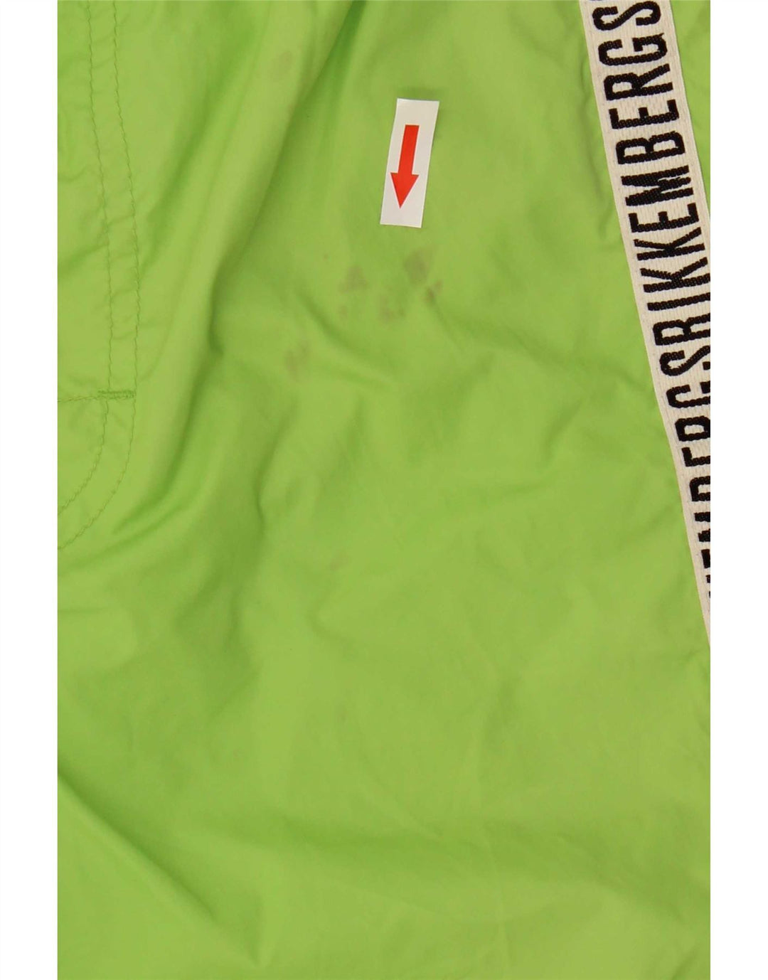 Bikkembergs Calção de banho masculino gráfico poliamida listrada verde médio