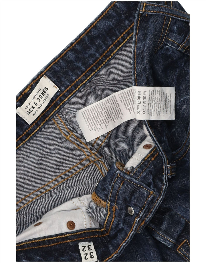 Jack & Jones Mens Slim Jeans W32 L32 Azul Marinho Algodão
