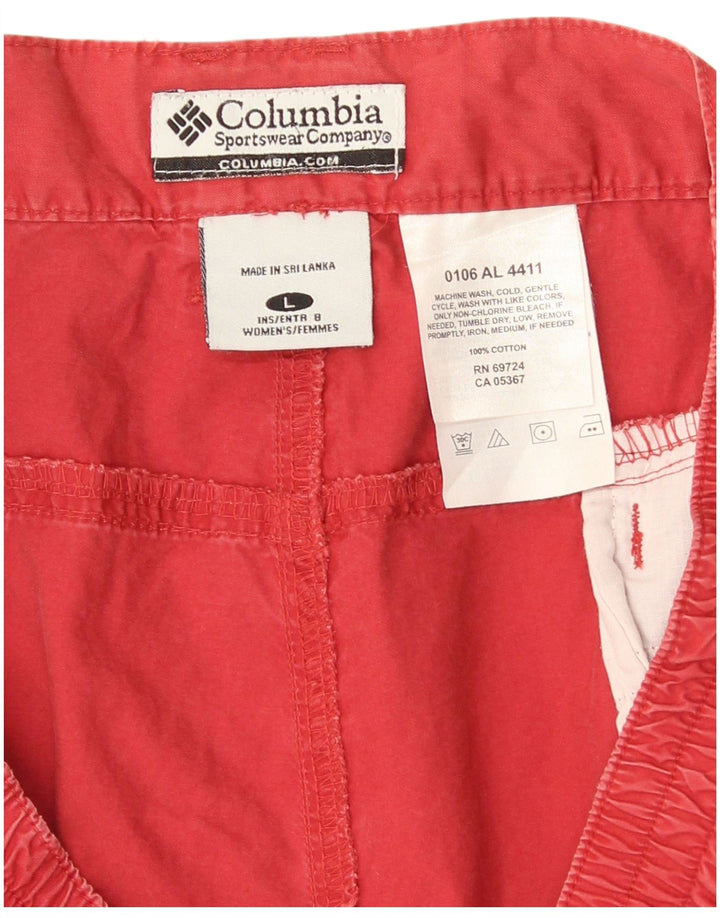 Columbia Womens Cargo Shorts Grande W36 Algodão Vermelho