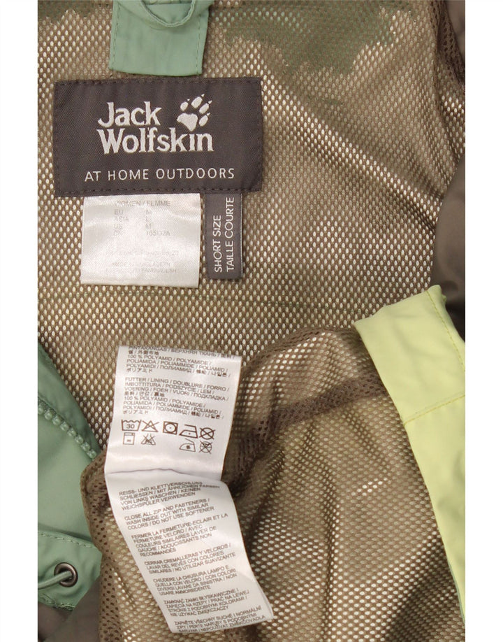 Jaqueta corta-vento feminina JACK WOLFSKIN Reino Unido 14 bloco colorido verde médio
