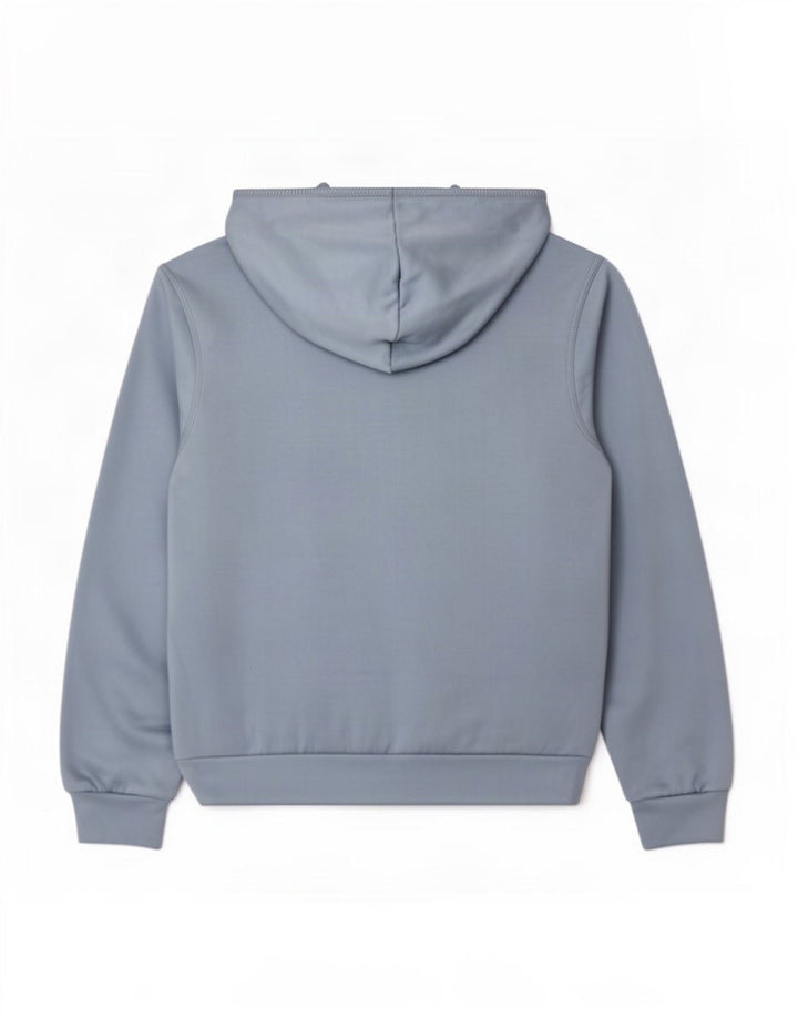 Suéter adidas feminino com capuz e zíper UK 14 poliéster azul médio