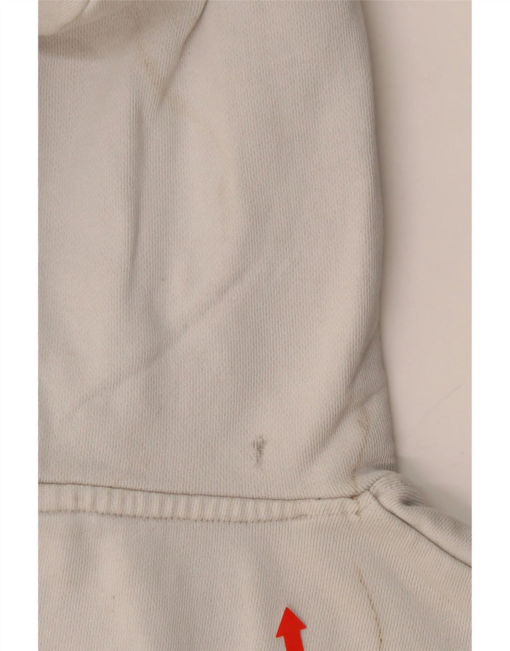 SUPERDRY Womens Oversized Crop Graphic Hoodie Jumper UK 12 Medium White Vintage Superdry and Second-Hand Superdry from Messina Hembry 