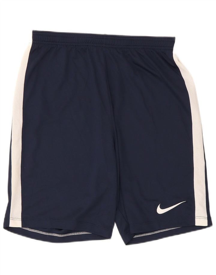 Shorts esportivos masculinos Nike Dri Fit médio azul marinho colorblock