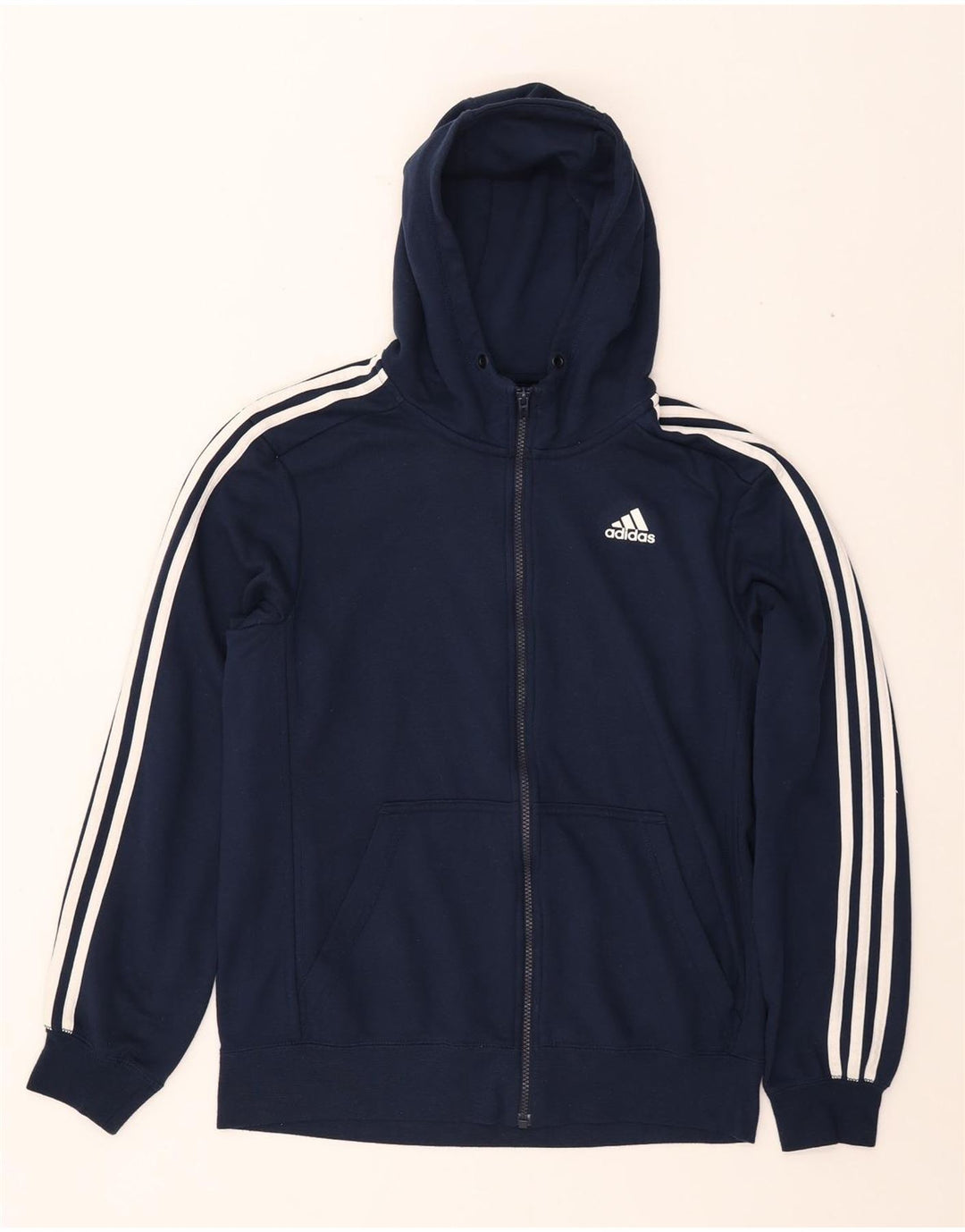 ADIDAS Masculino Climalite Zip Hoodie Suéter Médio Azul Marinho Poliéster