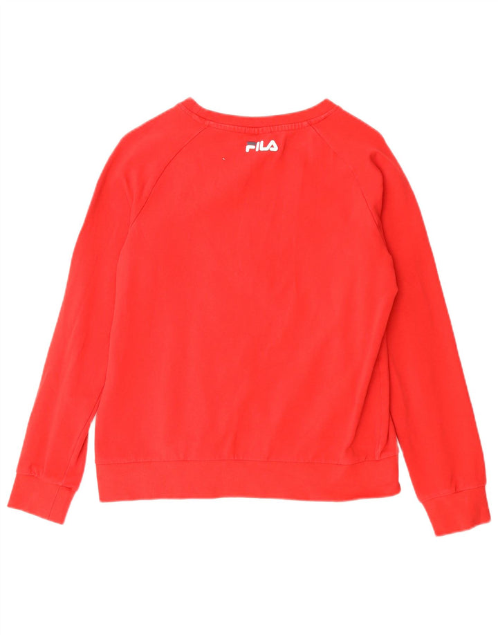 Fila moletom gráfico feminino jumper UK 10 pequeno algodão vermelho