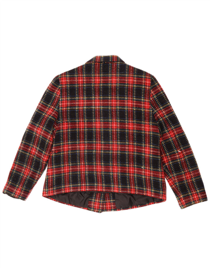 Jaqueta blazer feminina de 4 botões Sag Harbor Reino Unido 12 xadrez médio multicolorido
