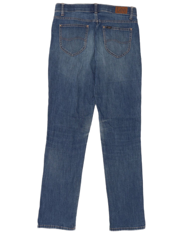 Lee feminino cintura média regular fit jeans reto W29 L33 algodão azul