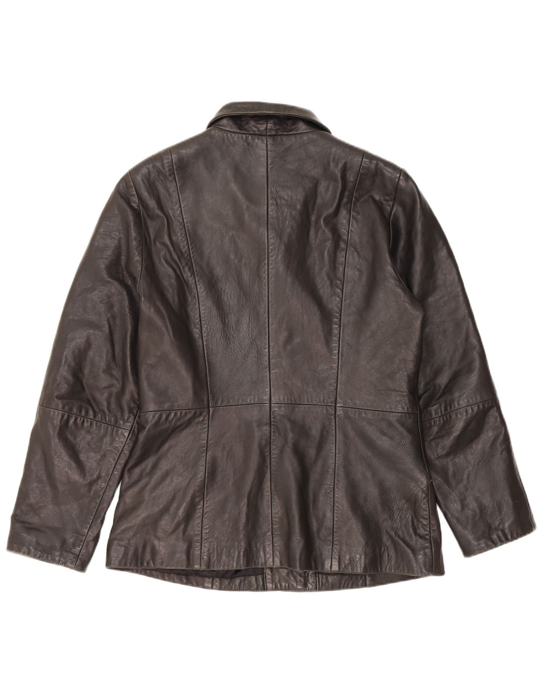 Jaqueta blazer feminina de couro com 3 botões MAURITIUS Reino Unido 18 XL couro preto