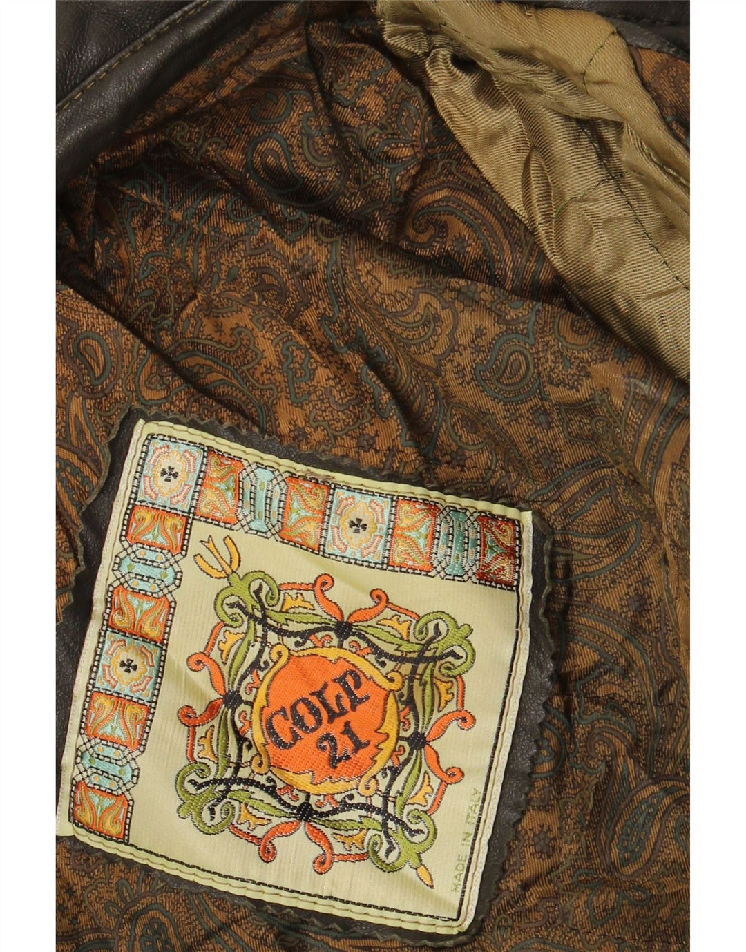 Jaqueta de couro masculina VINTAGE UK 42 XL marrom