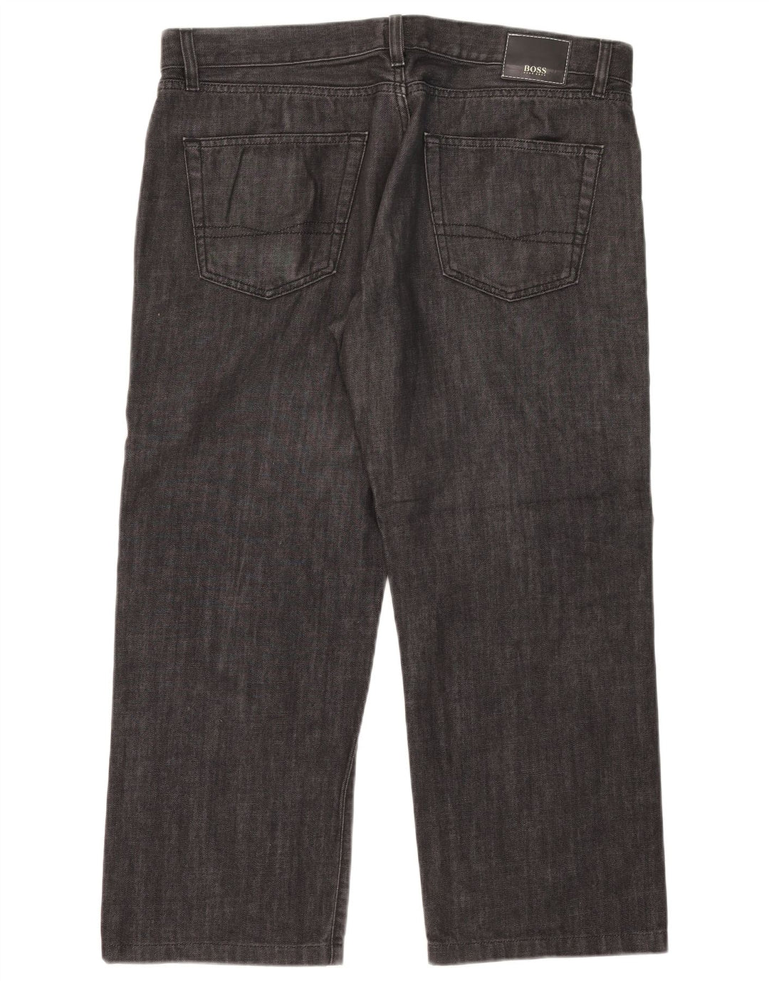 Hugo Boss Mens Straight Jeans W38 L26 Algodão Preto