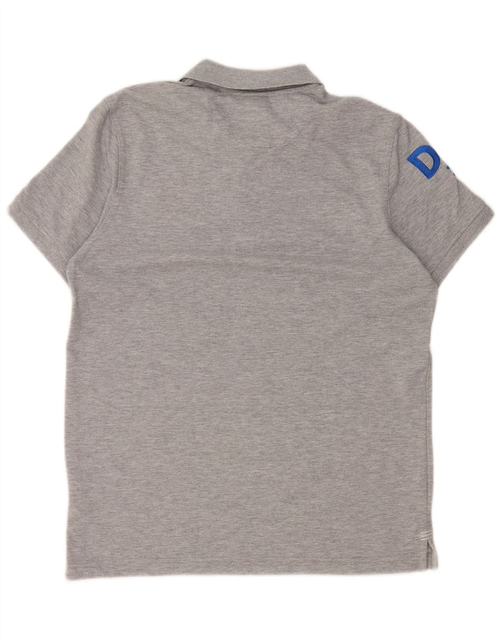 Camisa polo masculina Canterbury com estampa gráfica pequena de algodão cinza