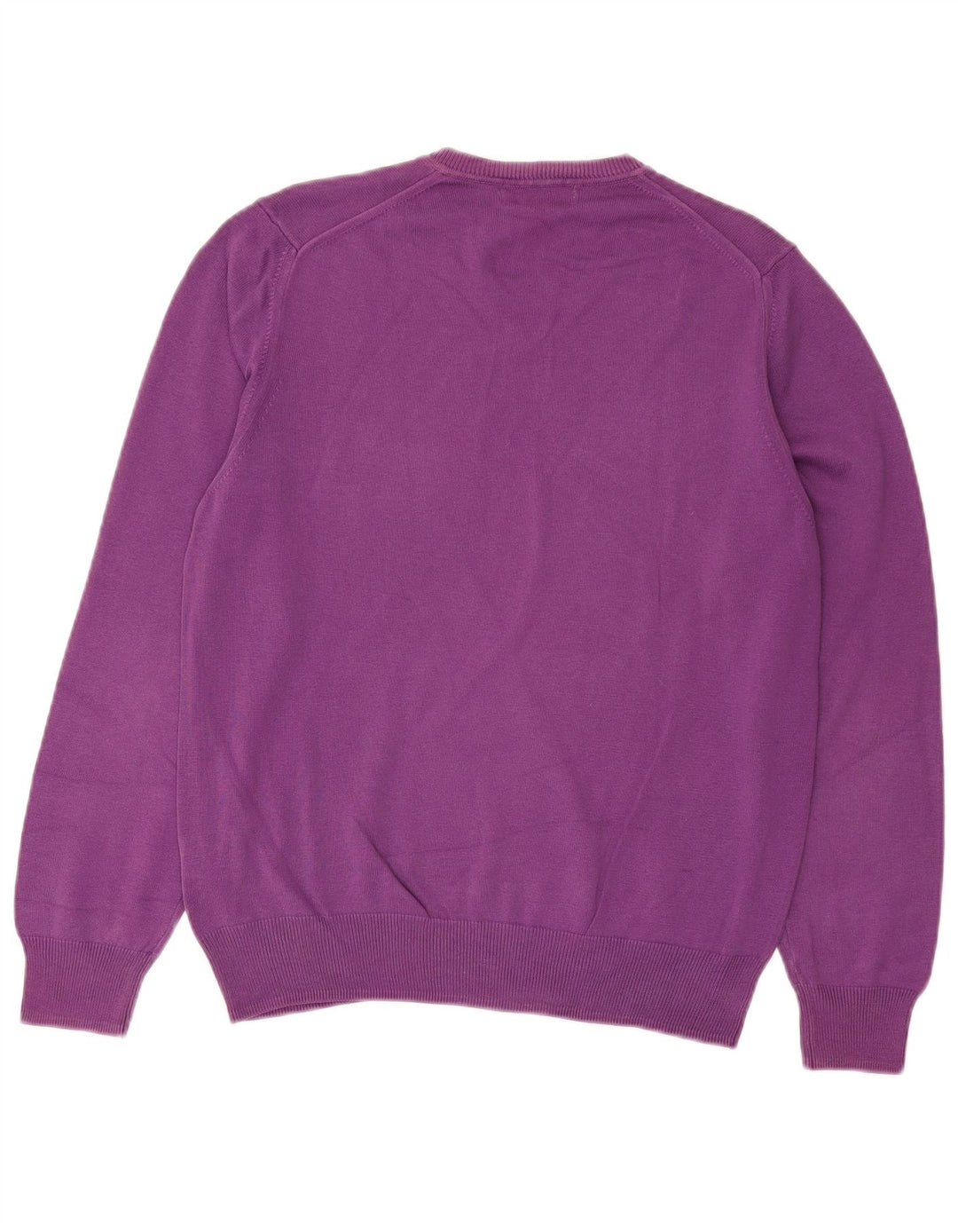Suéter masculino ZARA com decote em V de algodão roxo médio