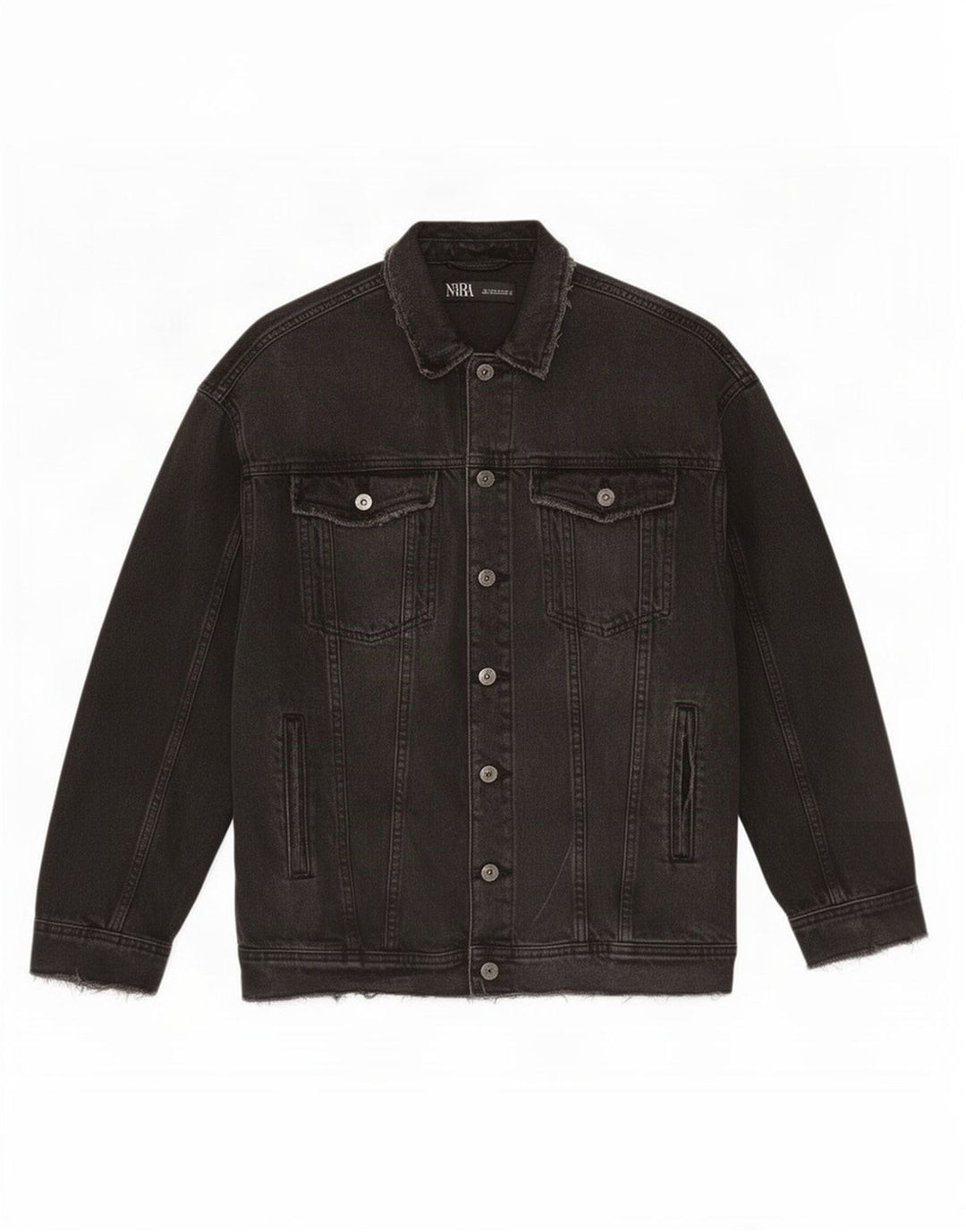 Jaqueta jeans oversized feminina Zara Reino Unido 10 pequeno algodão cinza
