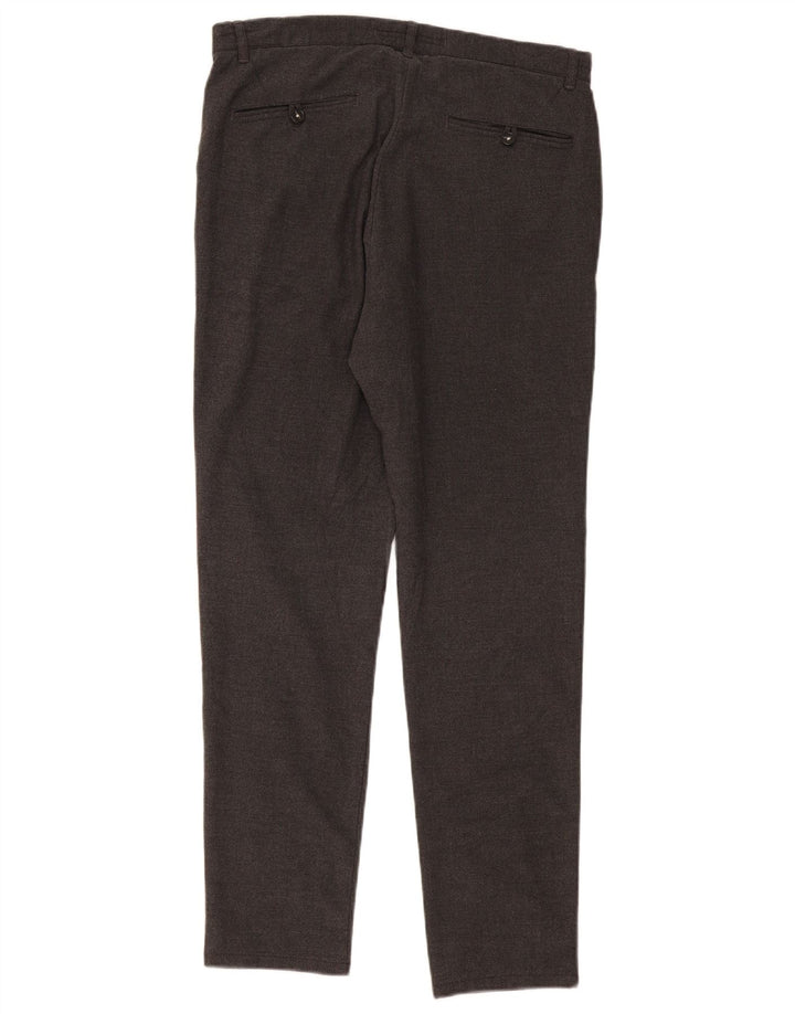 Zara Mens Slim Chino Calças EU 40 Médio W30 L29 Cinza Salpicado