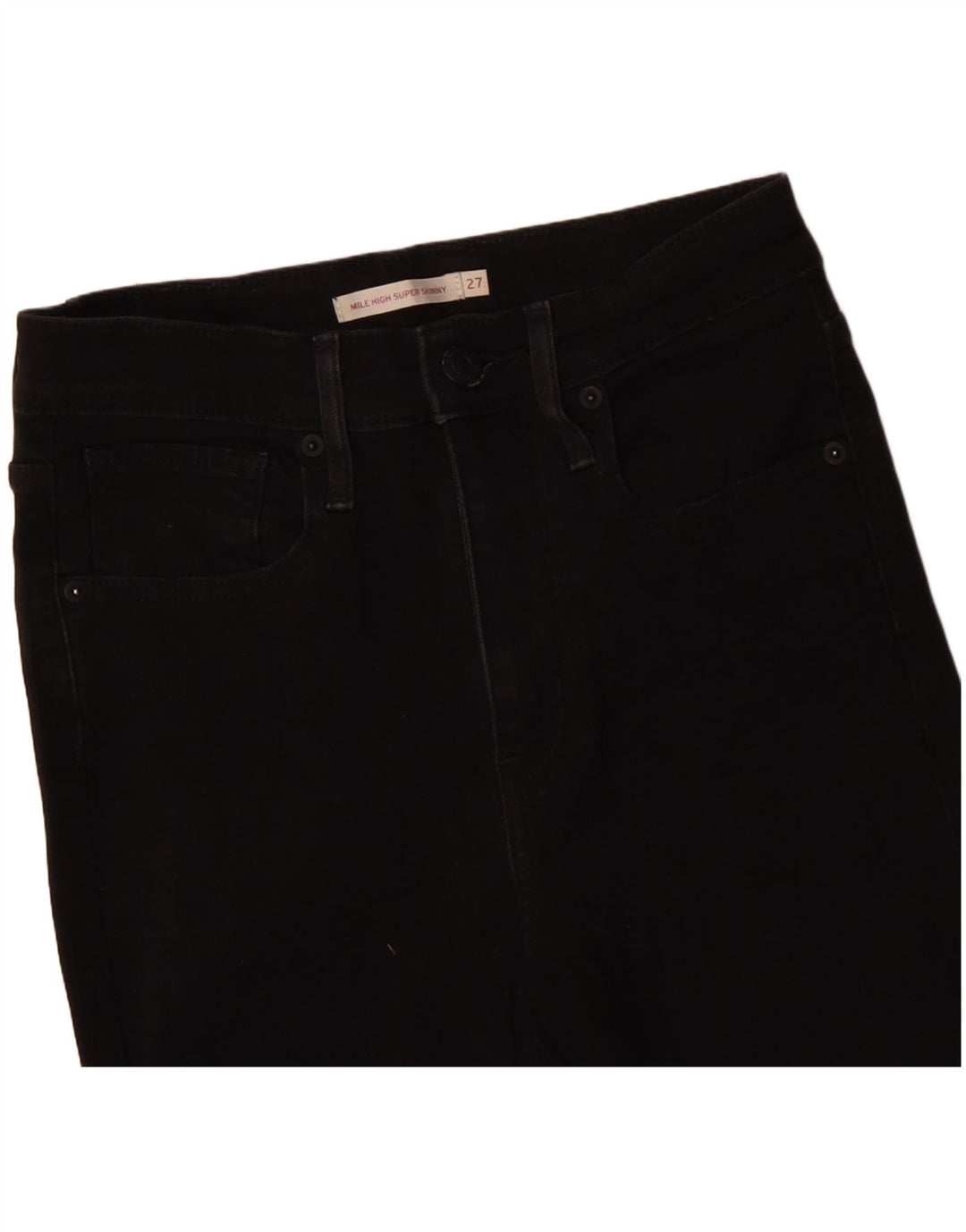 Calça jeans feminina LEVI'S Mile High Super Skinny W27 L29 algodão preto
