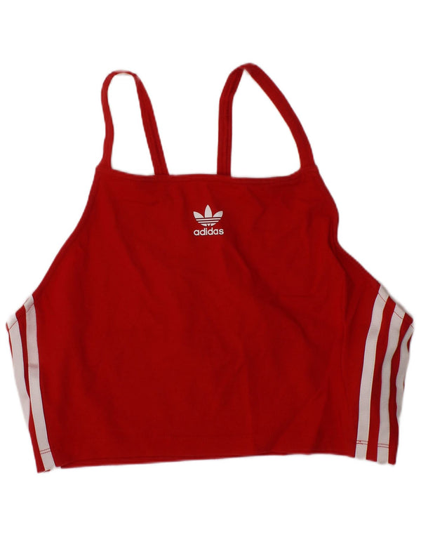 Sutiã esportivo gráfico feminino Adidas UK 12/14 médio algodão vermelho esportivo
