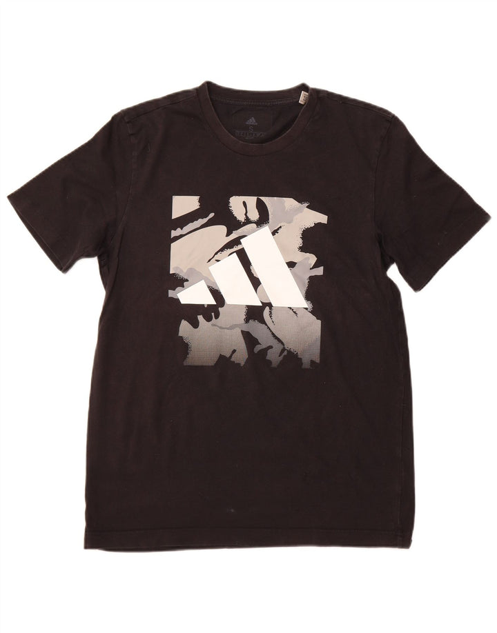 ADIDAS Mens Graphic T-Shirt Top Pequeno Algodão Preto