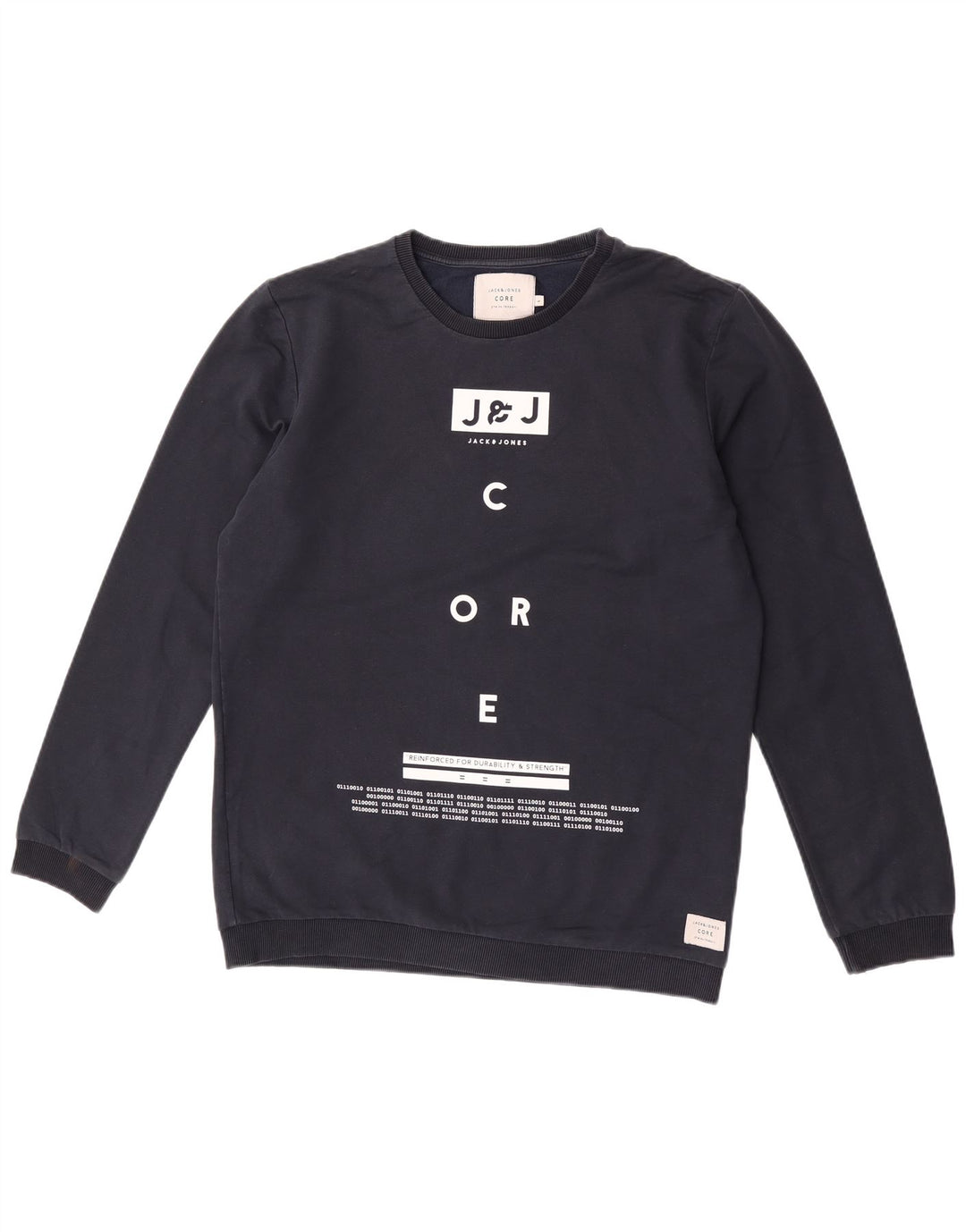 Jack & Jones moletom gráfico masculino jumper grande algodão azul marinho