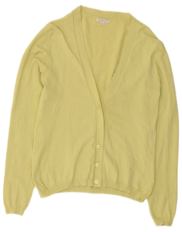 Suéter cardigã feminino Massimo Dutti UK 12 viscose amarela média