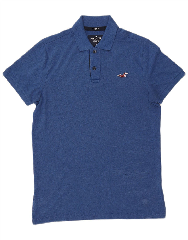 Camisa polo masculina Hollister Stretch azul médio