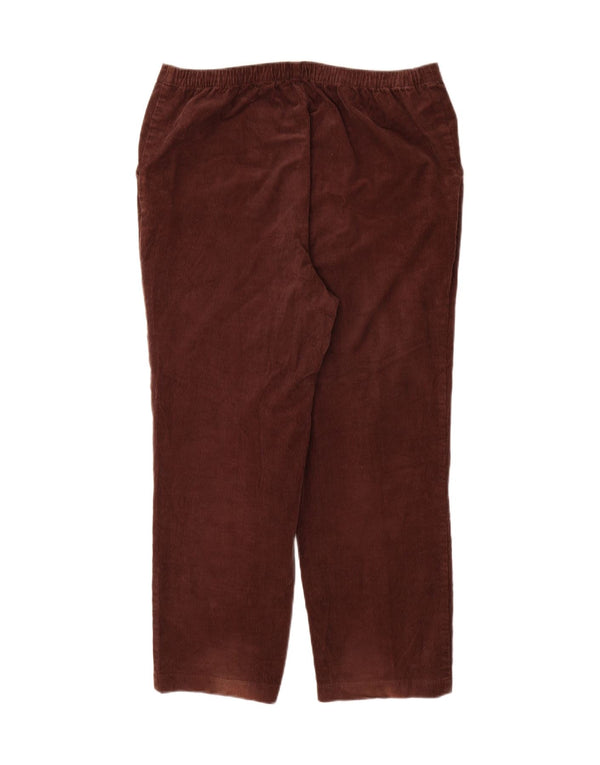 Calça feminina de veludo cotelê Marks & Spencer com cintura alta Reino Unido 14 grande W34 L28 Bro