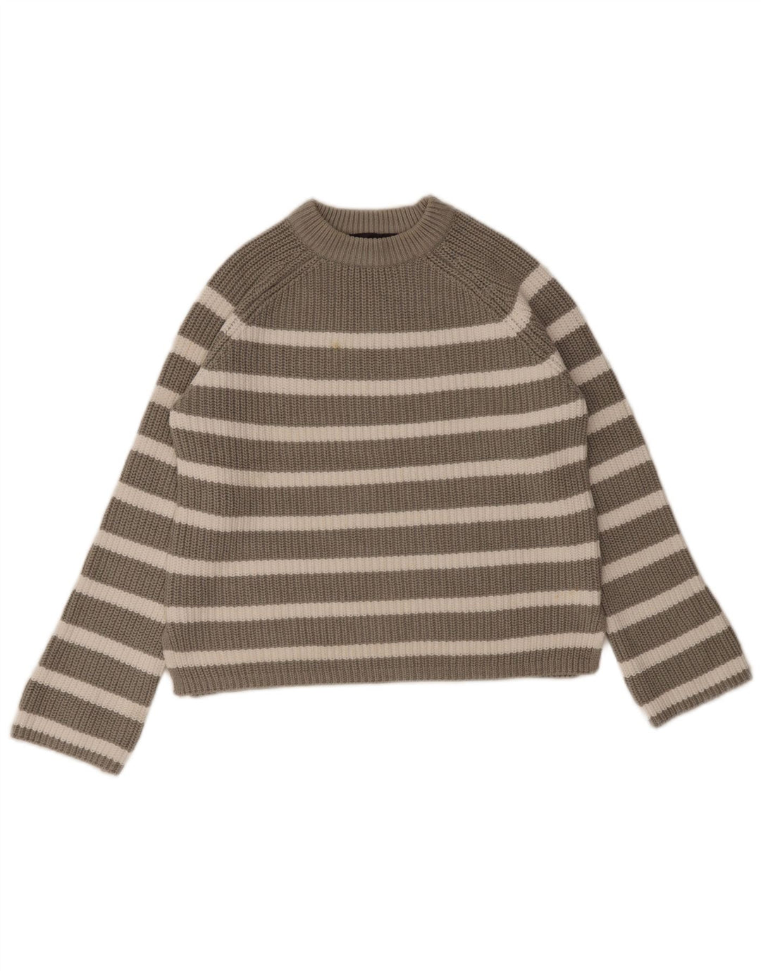 Suéter feminino Marks & Spencer com gola redonda e listrado cinza pequeno Reino Unido 10