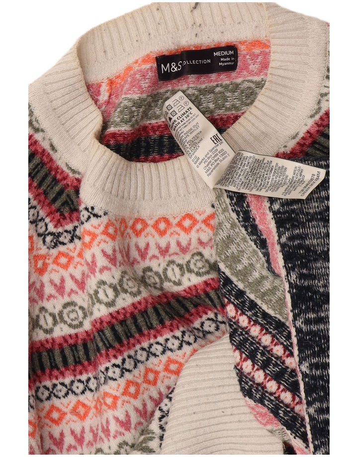 Suéter feminino Marks & Spencer com gola redonda Reino Unido 14 médio multicolorido