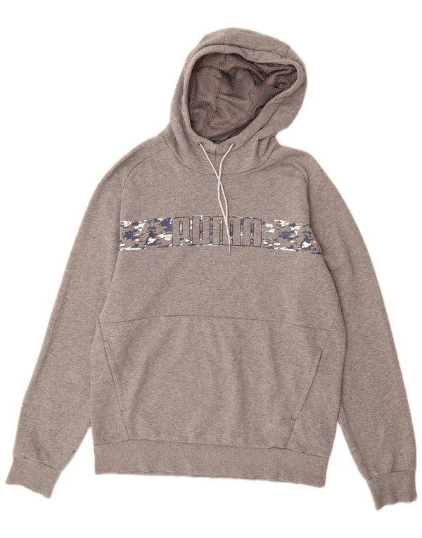 PUMA Mens Graphic Hoodie Jumper Médio Algodão Cinza